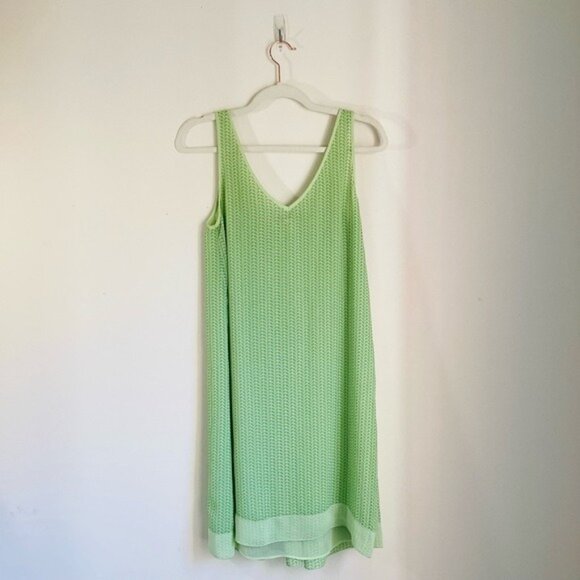 Vintage-Style Lime Green Sleeveless Midi Dress With V-Neck & Rosette Size S - Picture 2 of 9